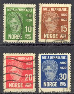 Norway Sc# 145-148 Used (a) 1929 Niels Henrik Abel