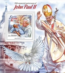 SIERRA LEONE - 2015 - Pope John Paul II - Perf Souv Sheet - Mint Never Hinged