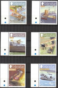 Gibraltar 2009 Navy Aircraft Ships set of 6 MNH**