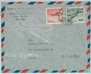 81486 - CHILE - POSTAL HISTORY -  Mixed Franking on COVER to ITALY 