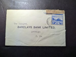 1943 England British Channel Islands Cover Jersey to Guernsey CI Barclays Bank