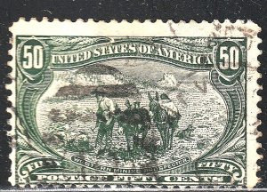 #291 US 50 CENT SAGE GREEN TRANS MISS EXPO.-USED-N/G-FINE-VF