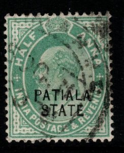 INDIA-PATIALA SG46 1912 ½a GREEN USED