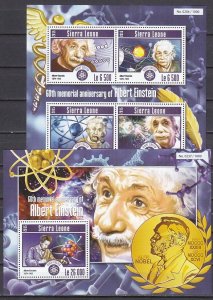 Sierra Leone, 2015. Albert Einstein on sheet of 4 & s/sheet. ^