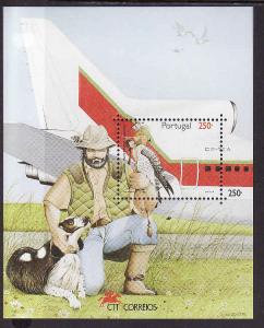 Portugal-Sc#2012-Unused NH sheet-Birds-Falcon-1994-Planes-