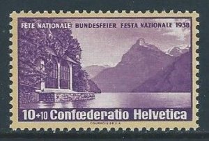 Switzerland #B90a NH Tell Chapel - Ribbed Gum