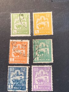 Stamps, Indo China, 91, Scott# 115, 116, 119, 120-123,  Used,  See Picture