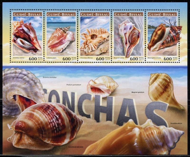 GUINEA BISSAU 2017  SHELLS SHEET MINT NH