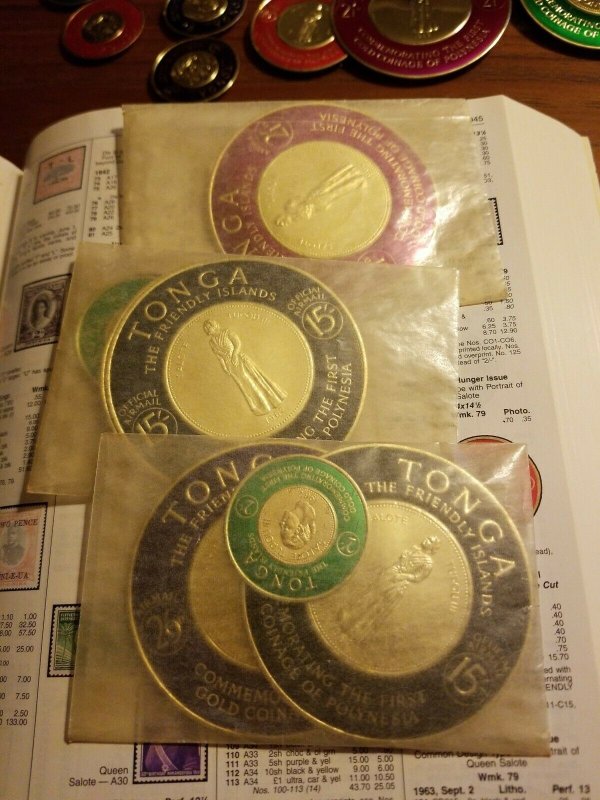 Tonga Stamps Set of 13 Gold Coin Commemorative Mint Condition