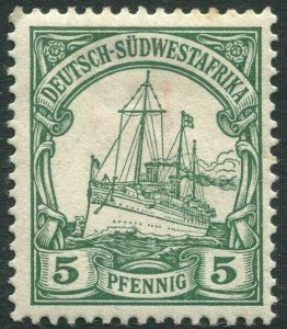 GERMAN SOUTH-WEST AFRICA-1901 5pf Green Sg 12 MOUNTED MINT V36411