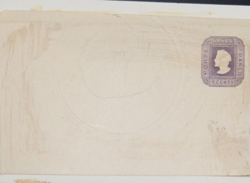 O) 1895 CHILE, PROOF POSTAL STATIONERY, COLON 5c PORTE FRANCO, PROOF POSTAL