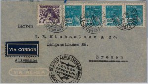 39525 - BRAZIL-POSTAL HISTORY-COVER to GERMANY-VIA CONDOR 1936-Sieger cat # 352