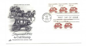 1898A 4c Stagecoach 1890s ArtCraft, 3+2, FDC