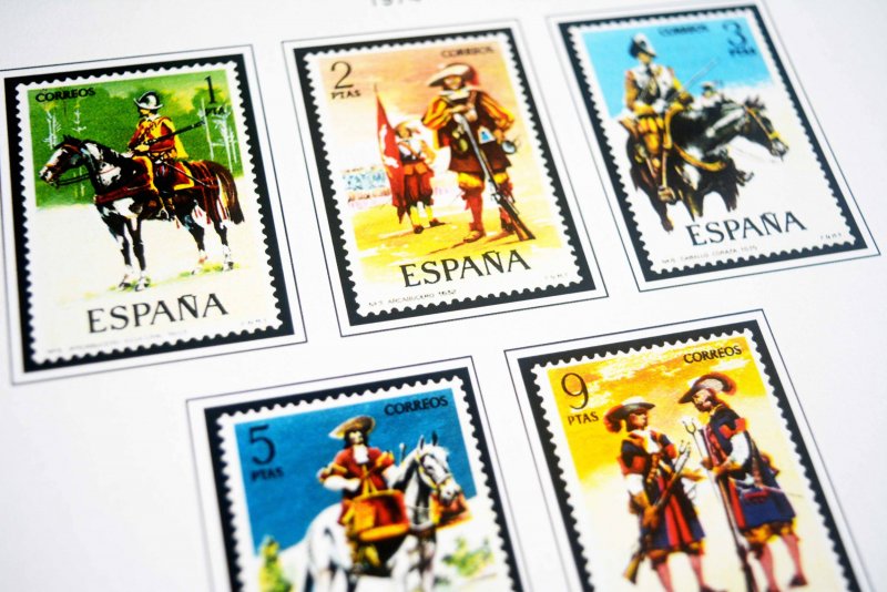 COLOR PRINTED SPAIN 1944-1975 STAMP ALBUM PAGES (100 illustrated pages)