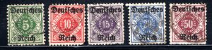 Wurttemberg #O59-O63 Used F/VF  CV $48.75  ...   7020228