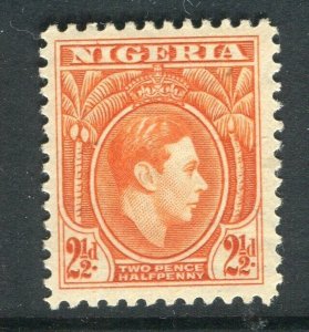 NIGERIA; 1938 early GVI portrait issue fine Mint hinged Shade of 2.5d. value