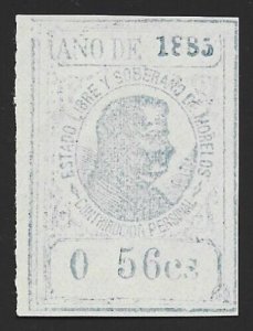 Mexico Revenue 1885 State Issues Morelos 0 56cs NO PERIOD Var.  M306 VF CV $4.00 