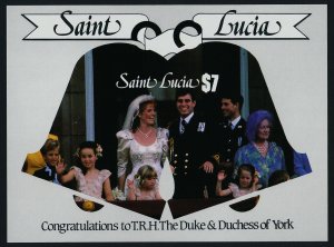 St Lucia 846-9a Imperf MNH Prince Andrew, Sarah Ferguson Wedding