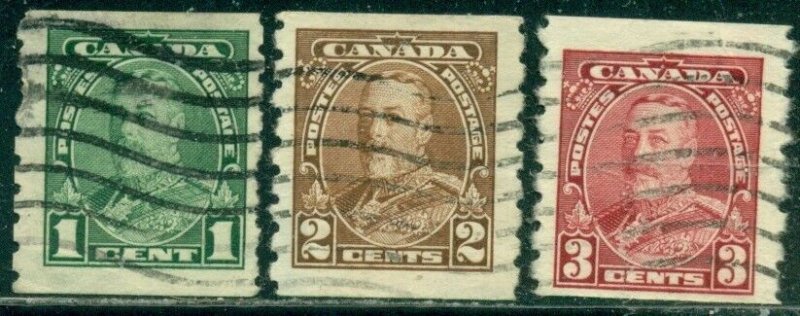 CANADA SCOTT #'s 228-230, USED, FINE, GREAT PRICE!