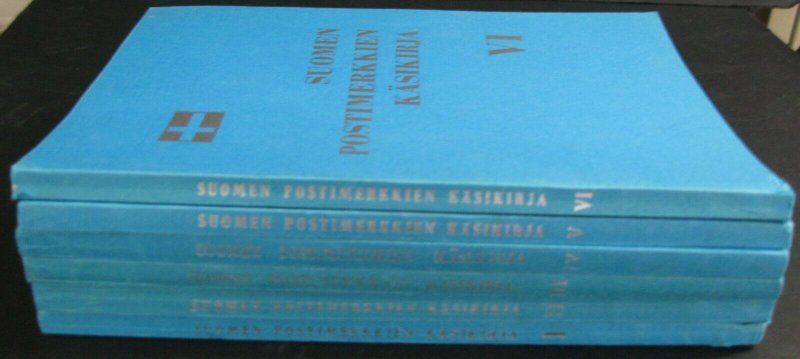 FINLAND VOL.1-6 POSTAL STAMP SOFT COVER BOOKS IN FINNISH, HIGHLY SPECIALIZED