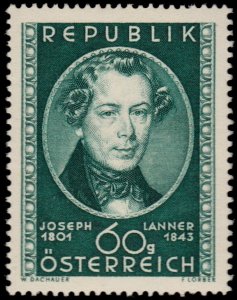 ✔️ AUSTRIA 1951 - LANNER COMPOSER - Sc. 574 Mi. 964 MNH **  [12.5]