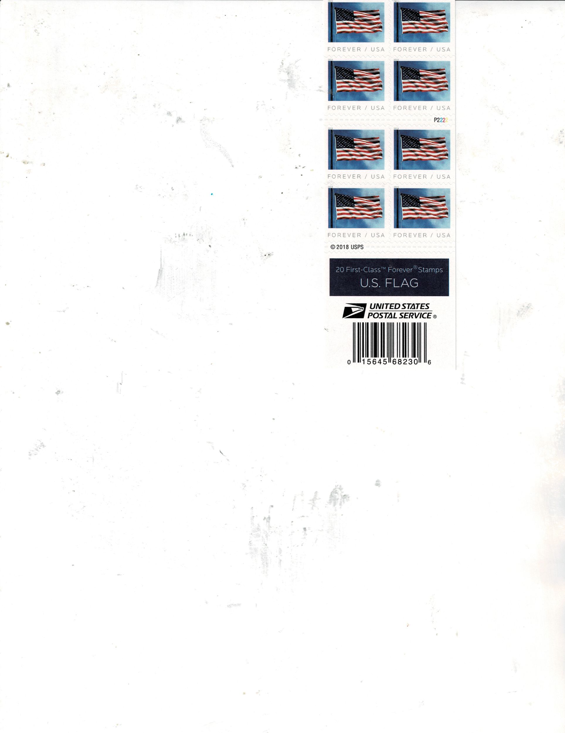 Flag 2019 Reprint Forever US Postage Booklet #5344 P2222 VF MNH ...