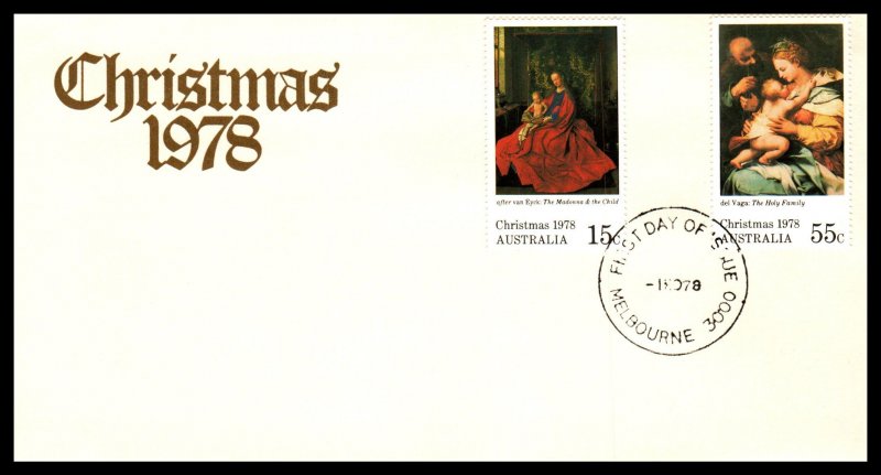 Australia 688-690 Christmas Set of Two U/A FDC