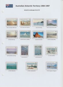 Australia AAT #L60-74 1984-87 Set of 15 Antarctic Landscapes MNH-VF.