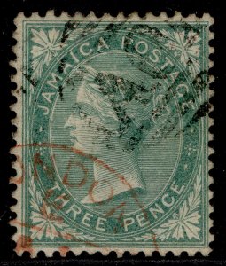 JAMAICA QV SG3, 3d green, FINE USED. Cat £25.