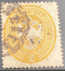 Austria - Lombardy-Venetia #15 used 1863 2s yellow