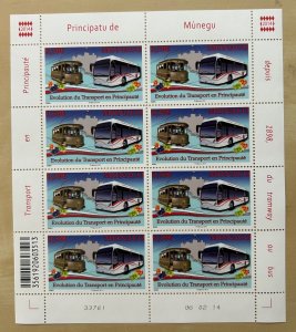Monaco 2014 Evolution of urban transport Tram Bus Sheetlet MNH
