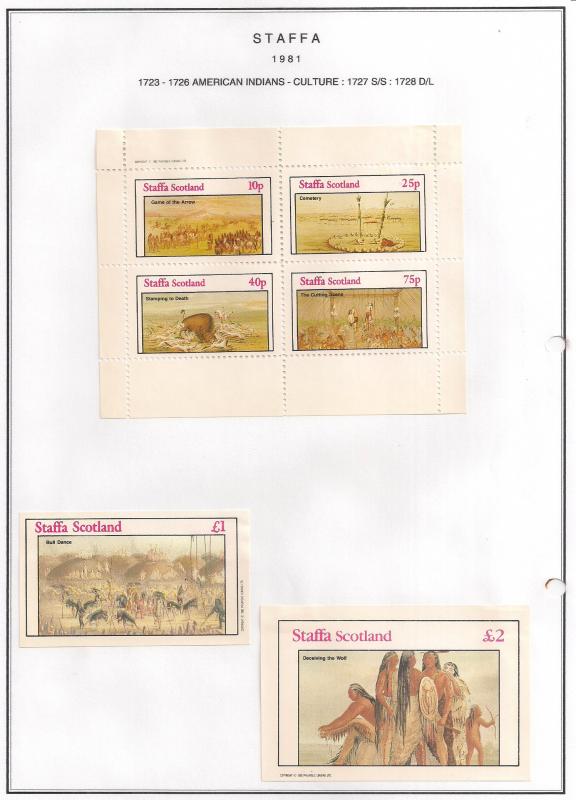 SCOTLAND - STAFFA - 1982 - American Indians #2 - Perf 4v, Souv D/L Sheets-MLH