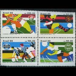 BRAZIL 1988 - Scott# 2149a Soccer Clubs Set of 4 NH