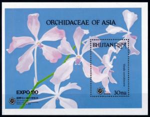 [79728] Bhutan 1990 Flora Flowers Blumen Orchids Souvenir Sheet MNH