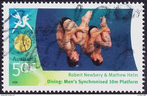 AUSTRALIA 2006 50c Multicoloured, Commonwealth Gold Medallists-Diving, Men's ...