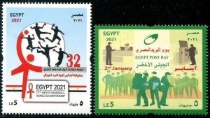 2021 Egypt Post Day/ Handball (2) (Scott 2232-33) MNH