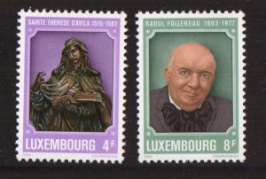 Luxembourg  #674-675   MNH  1982    St Theresa of Avila  and Follereau