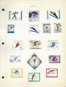 SE)1964 ALBUM PAGE SPORTS SERIES, SKI, VARIETY OF COUNTRIES, MINT AND USED