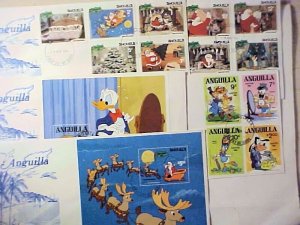 ST.KITTS ANGUILLA FDC DISNEY 6 DIFF INCLUDES 2 SHEETLETS