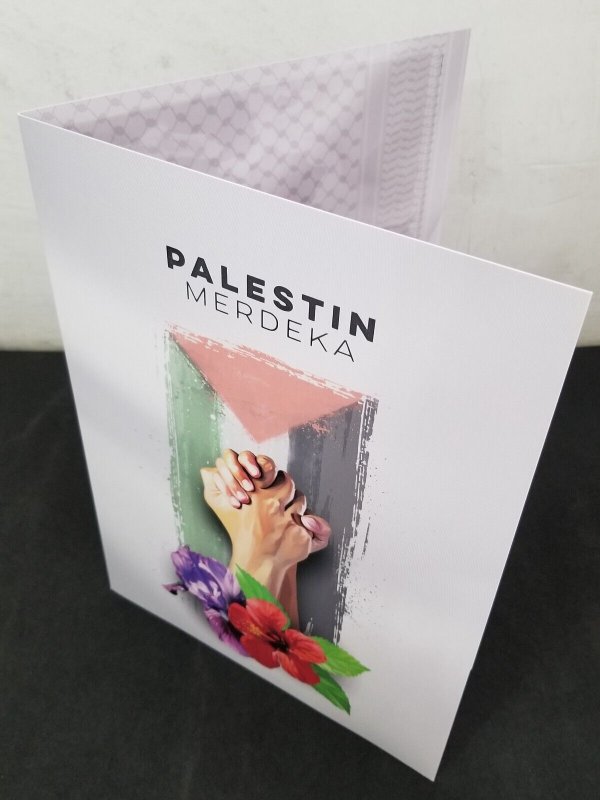 Malaysia Free Palestine 2023 Israel Armed War Flag Flower Hibiscus (folder)