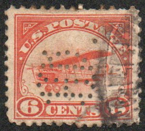 US #C1 SCV $30 VF, fancy cancel, perf-in, bright color!