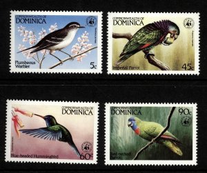 Dominica  Scott 827-31  Birds Mint NH