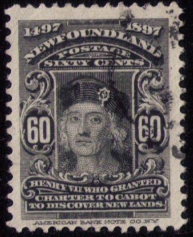 Newfoundland Sc 74 Black 60c Henry VII Used F-VF