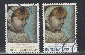 United Nations - New York # 224-225, Picasso Painting, Used, 1/3 Cat.