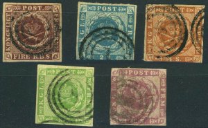Kingdom of DENMARK #2 #3-6 Postage Stamp Collection EUROPE Used