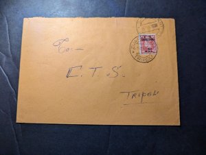 1951 British Occupied Libya BA Tripolitania Overprint Cover Tripoli Local Use