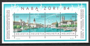 SWITZERLAND 1984 NABA-ZURI 84 Stamp Show Souvenir Sheet Sc 749 MNH