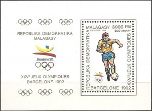 Madagascar 1990 MNH Stamps Souvenir Sheet Scott 956 Sport Olympic Games Football