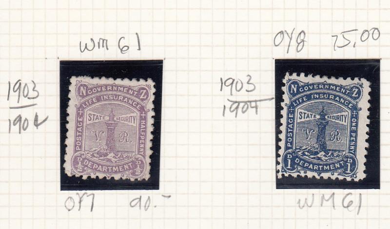 New Zealand :  1903-4   Small selection