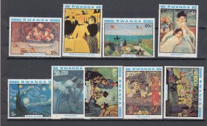 J44011 JL Stamps 1980 rwanda set mnh #983-91 art